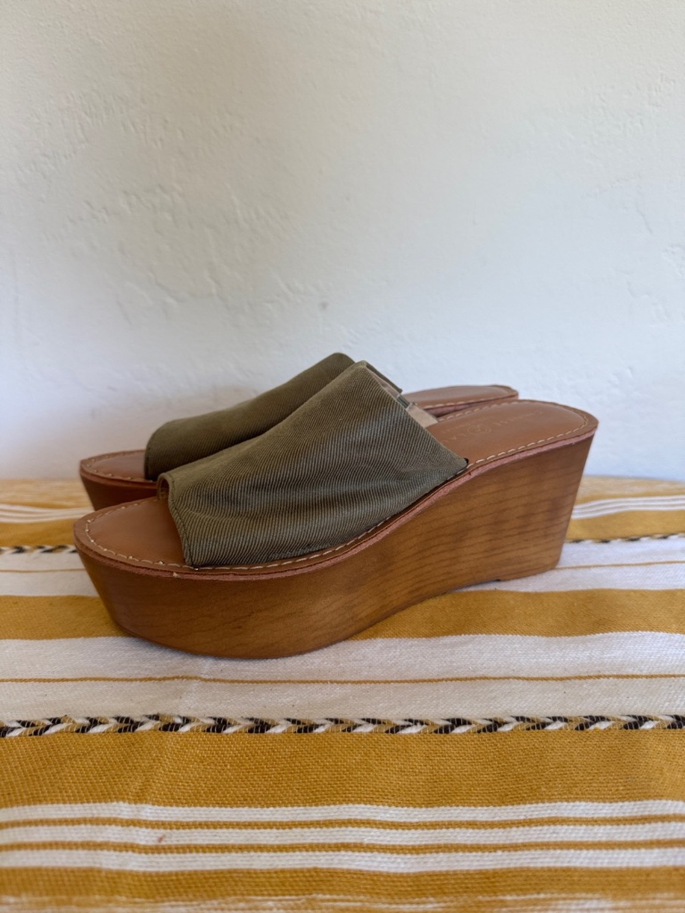 Chinese Laundry Olive Slide Wedge Sandals